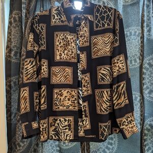 Gorgeous animal print vintage silk like top